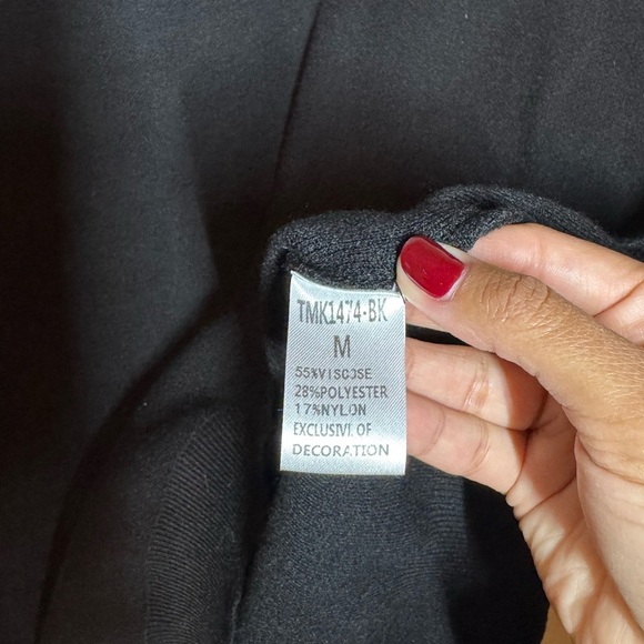 THML Color Block Sleeve Sweater Black Multi Size M NWT - Picture 5 of 5